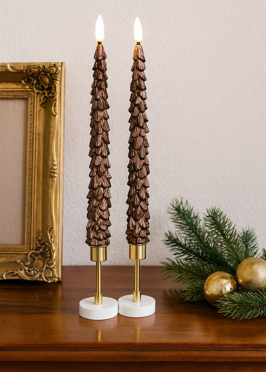 Kerstboom Brons Ledkaars