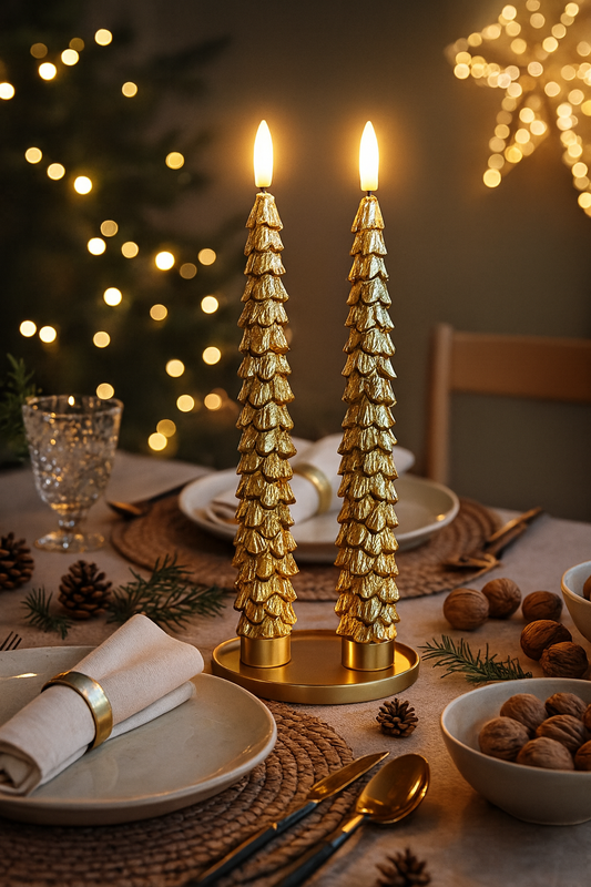 Kerstboom Goud Led Kaars