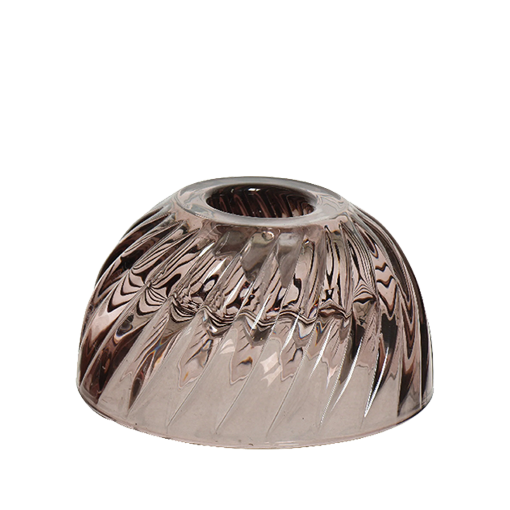 Glazen Bol-kandelaar Taupe