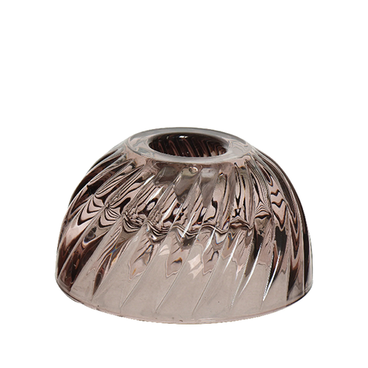 Glazen Bol-kandelaar Taupe