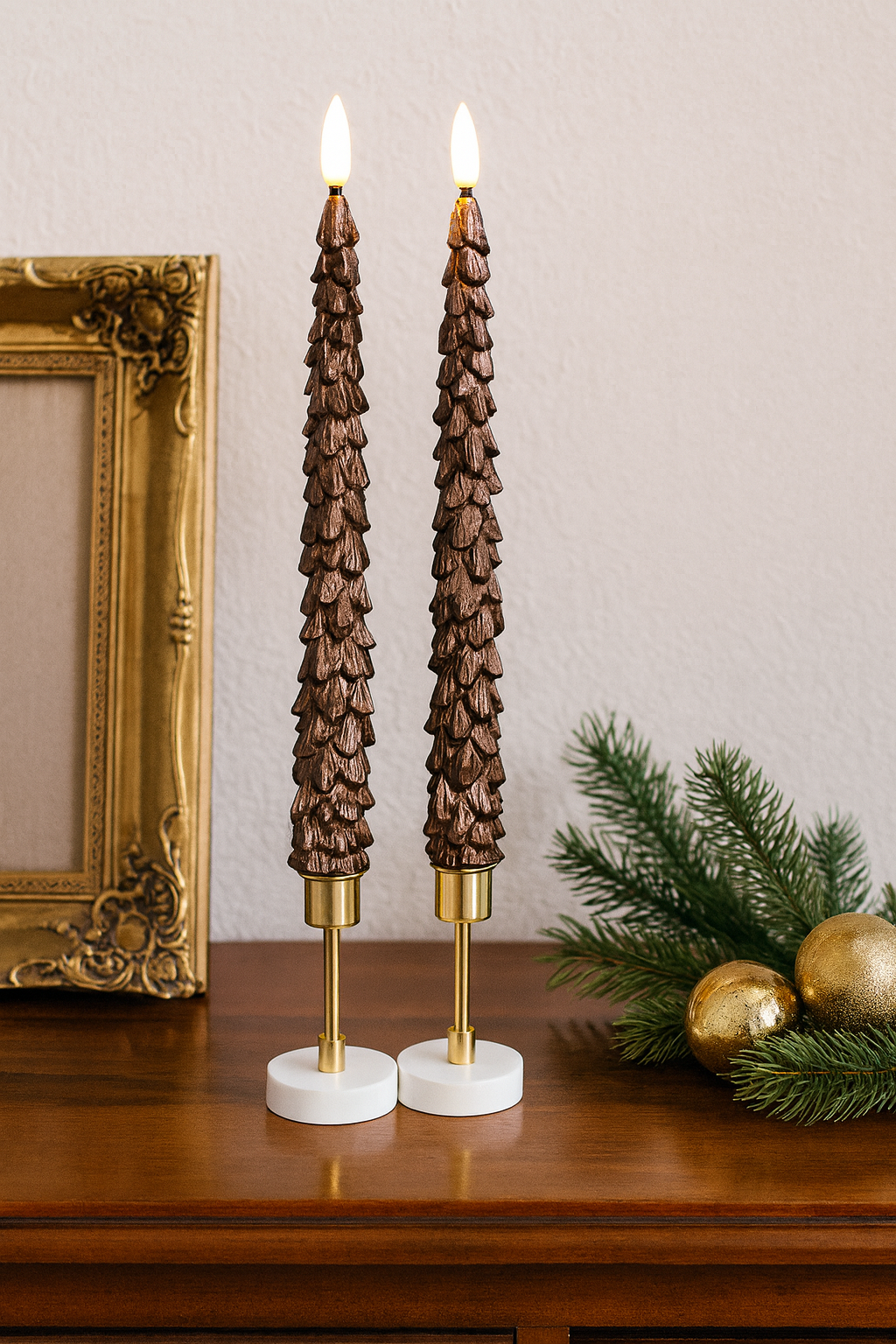 Kerstboom Brons Ledkaars