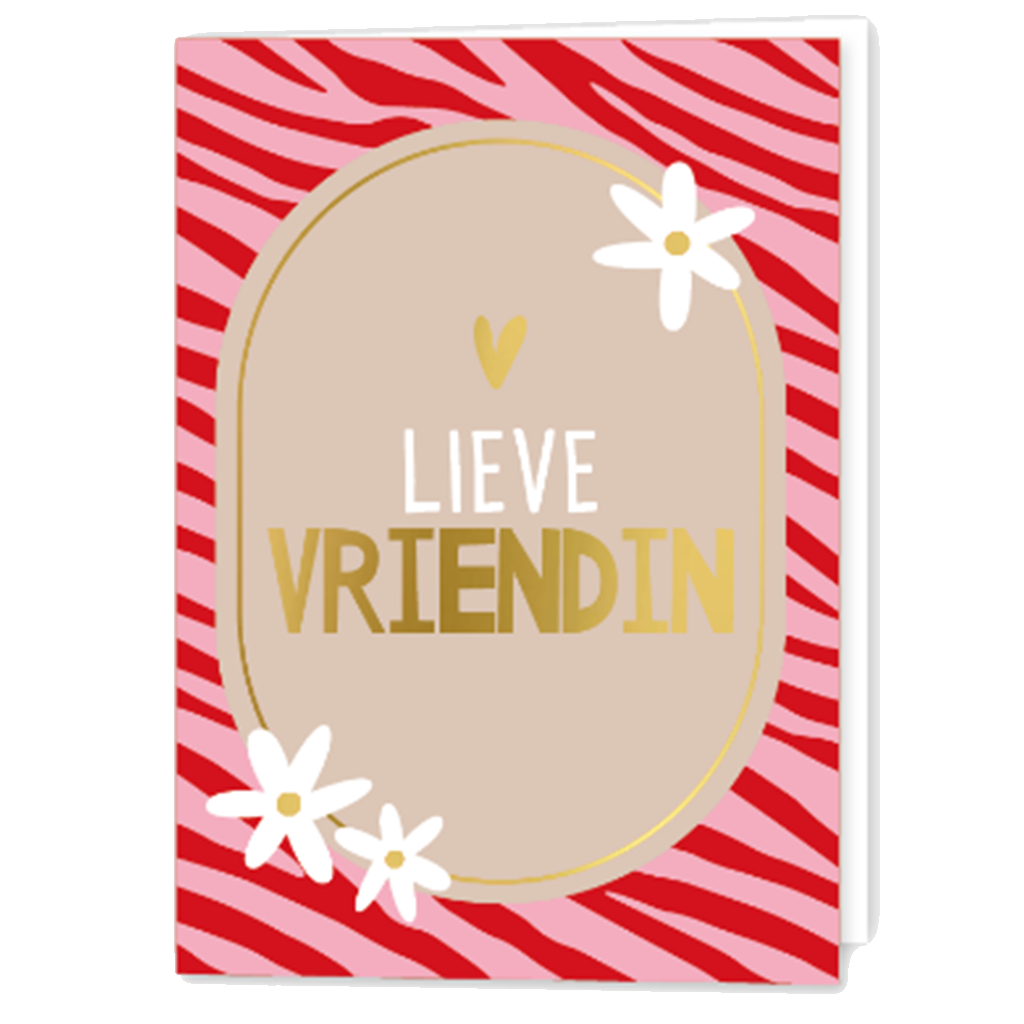 Wenskaart gevouwen A6 - Lieve Vriendin