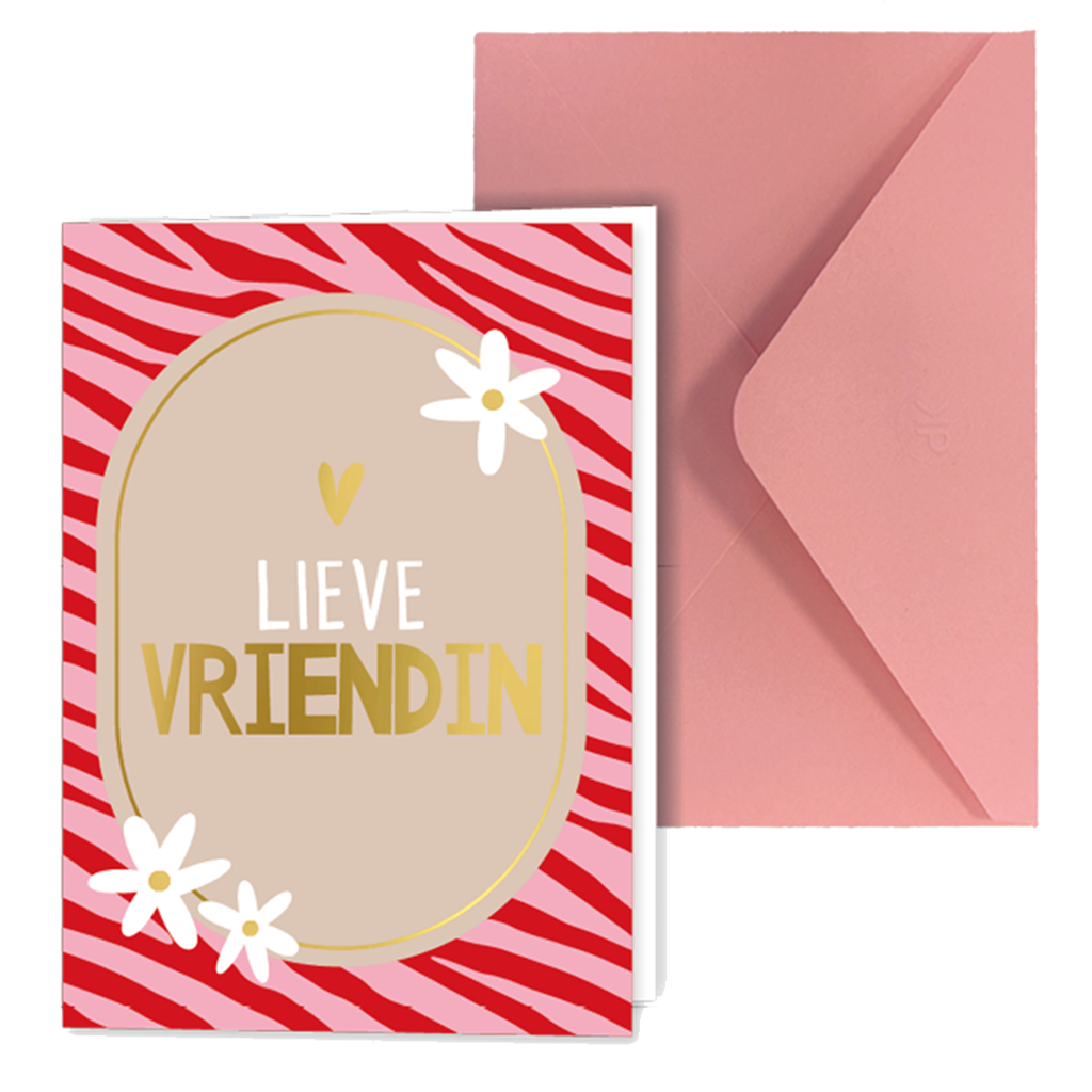 Wenskaart gevouwen A6 - Lieve Vriendin